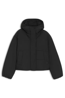 Chaqueta regular fit en tejido arrugado, Negro