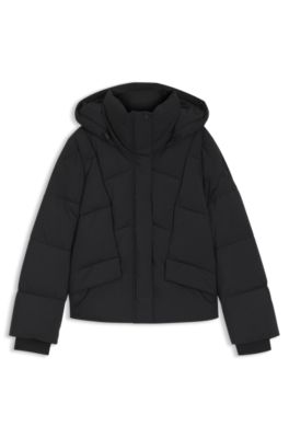 Piping-detail jacket with padding, Black