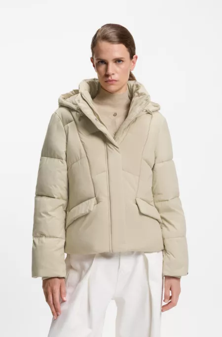 Piping-detail jacket with padding