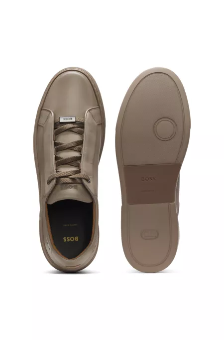 Gary sneakers in brushed leather with elastic laces