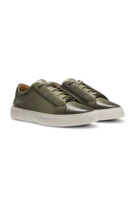 Gary deportivas de piel cepillada con cordones el&aacute;sticos, Verde