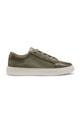 Gary deportivas de piel cepillada con cordones el&aacute;sticos, Verde