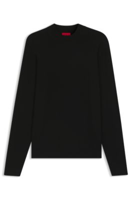 Pull Slim &agrave; encolure montante, Noir