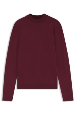 Jersey slim fit con cuello ce&ntilde;ido, Rosa oscuro