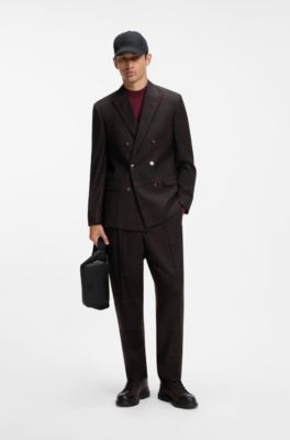 Jersey slim fit con cuello ce&ntilde;ido, Rosa oscuro