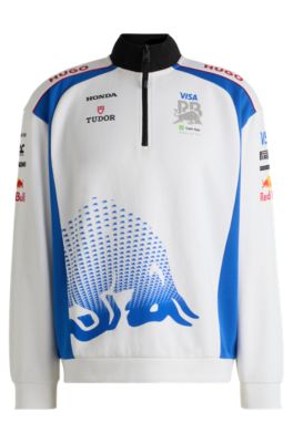 HUGO x VCARB fanwear sweatshirt with degrad&eacute; bull graphic, White