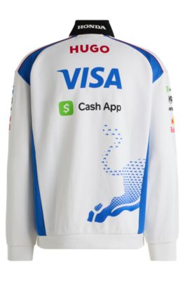 HUGO x VCARB fanwear sweatshirt with degrad&eacute; bull graphic, White