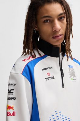 HUGO x VCARB fanwear sweatshirt with degrad&eacute; bull graphic, White