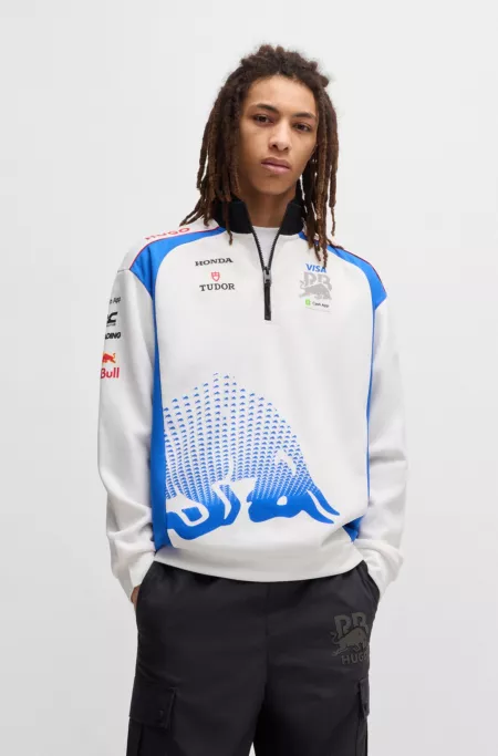 HUGO x VCARB fanwear sweatshirt with degradé bull graphic