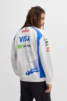 HUGO x VCARB fanwear sweatshirt with degrad&eacute; bull graphic, White