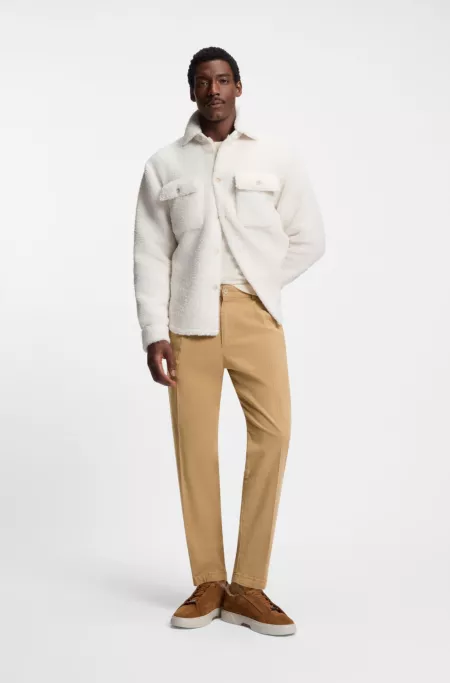 Tapered-fit trousers in stretch twill
