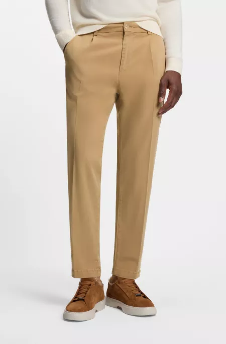 Tapered-fit trousers in stretch twill