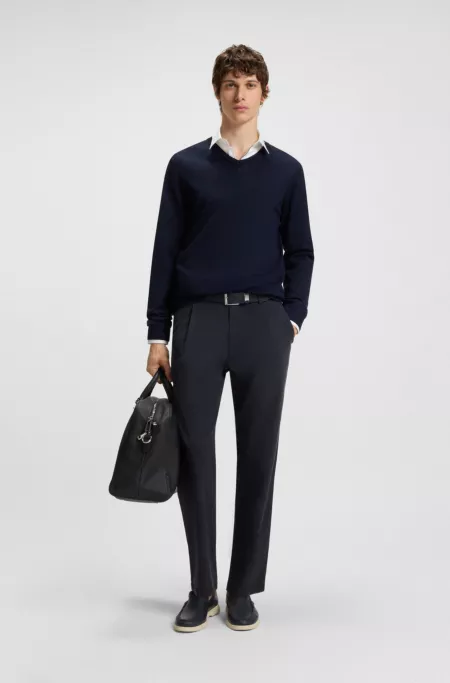 Tapered-fit trousers in stretch twill