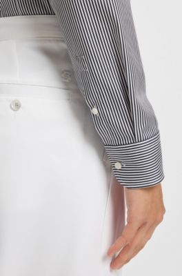 Relaxed-fit pants in cotton twill, White