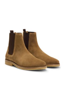 Bottines en cuir su&eacute;d&eacute; BECKHAM&nbsp;x&nbsp;BOSS , Beige