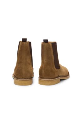 Bottines en cuir su&eacute;d&eacute; BECKHAM&nbsp;x&nbsp;BOSS , Beige