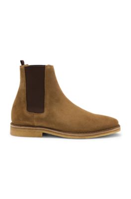 Bottines en cuir su&eacute;d&eacute; BECKHAM&nbsp;x&nbsp;BOSS , Beige