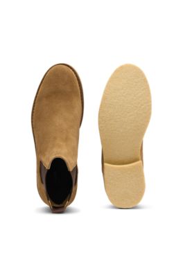 BECKHAM x BOSS Chelsea boots in suede, Beige