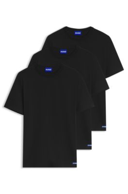 Three-pack of logo-print cotton T-shirts, Black