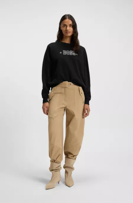 Logo-detail sweatshirt in cotton terry