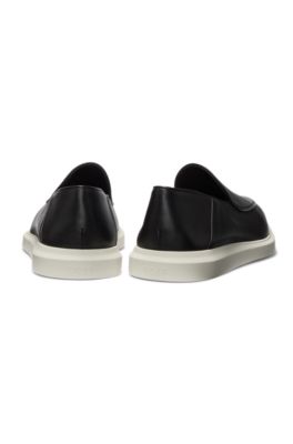 Mocasines de piel con suela de goma, Marr&oacute;n oscuro