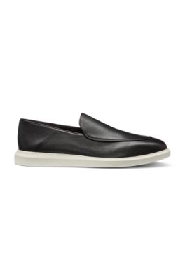 Mocasines de piel con suela de goma, Marr&oacute;n oscuro