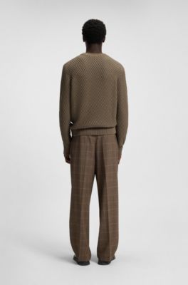 Jersey de algod&oacute;n con estructura de punto tridimensional, Gris