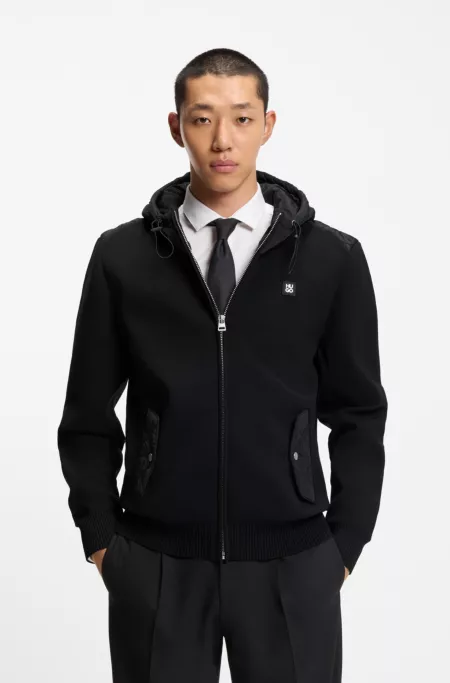 Contrast-hood jacket in a regular fit