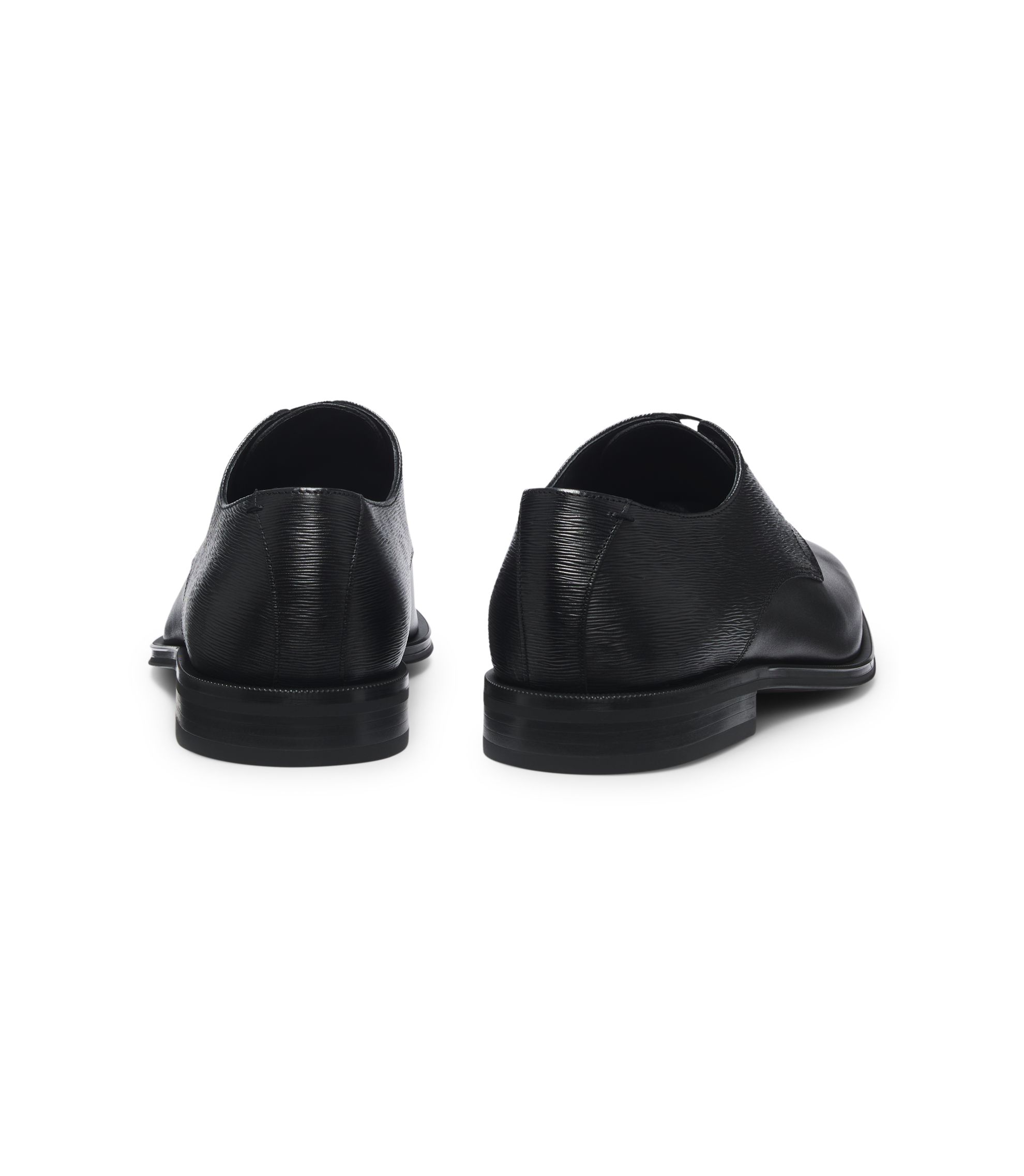 Black Leather Oxfords/Derbys BOSS HUGO BOSS, brogue detail, leather lining+sole BOSS - Stitching-detail Derby shoes in leather - Black main image 3