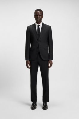 Structured and plain Derby shoes in leather, Black