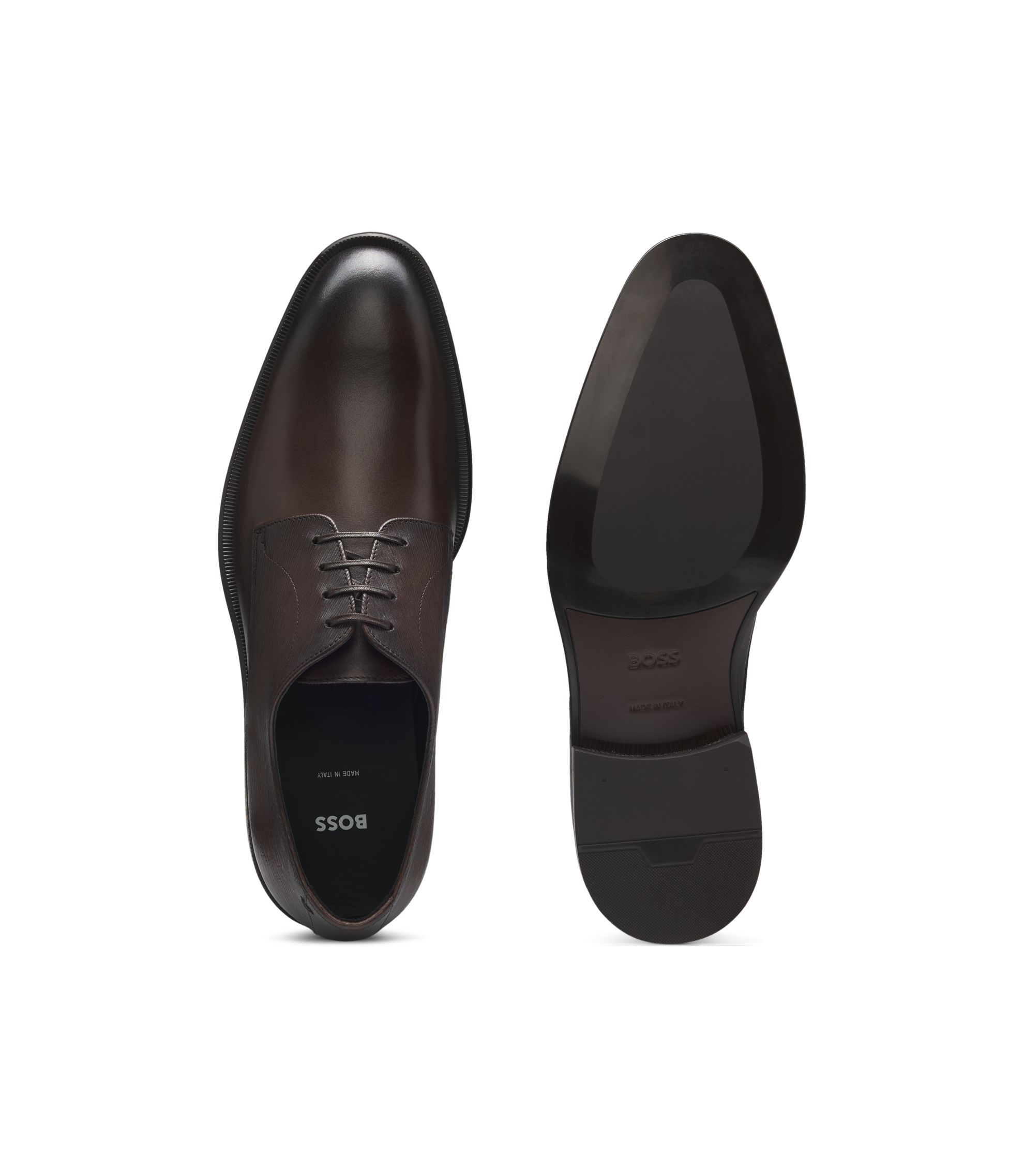 NWT - Hugo Boss Elegant Dark Grey Leather Oxfords HUGO BOSS Men main image 4
