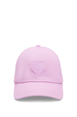 Happy-HUGO cap in cotton twill artwork, light pink