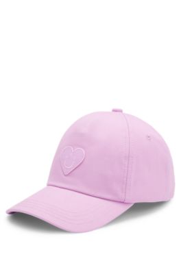 Happy-HUGO cap in cotton twill artwork, light pink