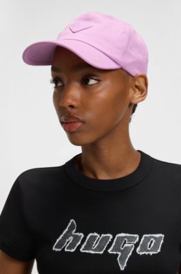 Gorra de sarga de algod&oacute;n con bordado Happy HUGO, Rosa claro