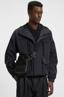 Split-logo reporter bag in twill, Black