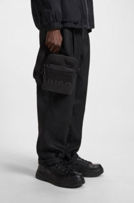 Split-logo reporter bag in twill, Black