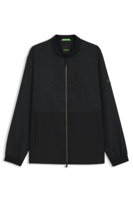 Veste d&eacute;perlante avec jacquard &agrave; monogramme Double&nbsp;B, Noir