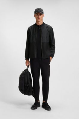 Water-repellent jacket with Double B monogram pattern, Black