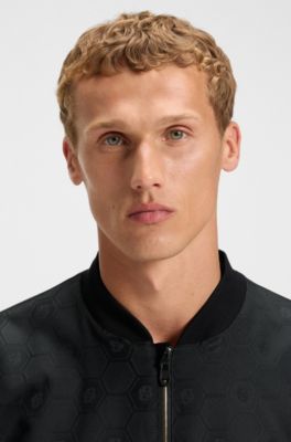 Water-repellent jacket with Double B monogram pattern, Black