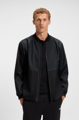 Water-repellent jacket with Double B monogram pattern, Black