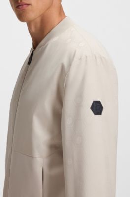 Chaqueta bomber repelente al agua con jacquard de monogramas Double&nbsp;B, Blanco