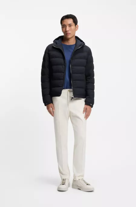 Down-filled jacket with water-repellent finish