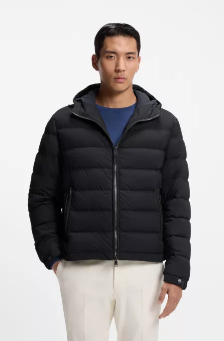 Down-filled jacket with water-repellent finish