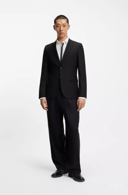 Extra-slim-fit jacket in wool-blend twill