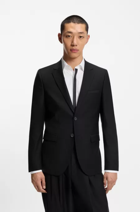 Extra-slim-fit jacket in wool-blend twill