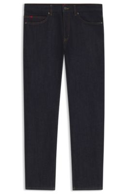 Dark-blue slim-fit jeans in stretch denim, Dark Blue
