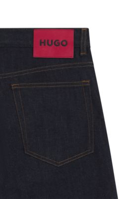 Dark-blue slim-fit jeans in stretch denim, Dark Blue