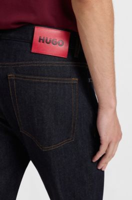 Dark-blue slim-fit jeans in stretch denim, Dark Blue