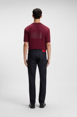 Dark-blue slim-fit jeans in stretch denim, Dark Blue