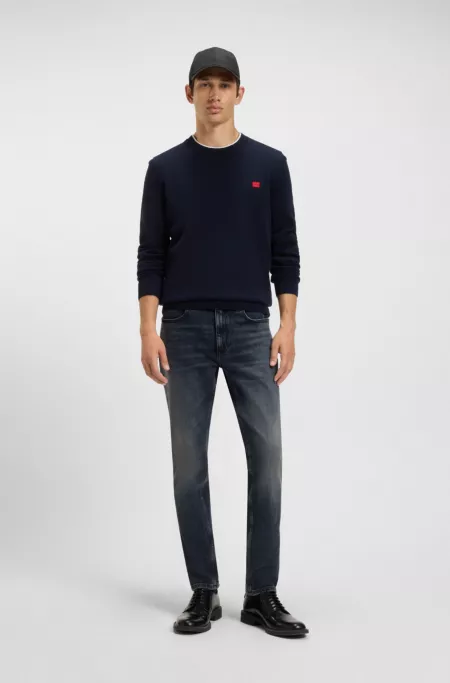 Blue extra-slim-fit jeans in stretch denim